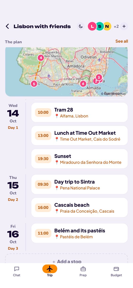 The plans with the map