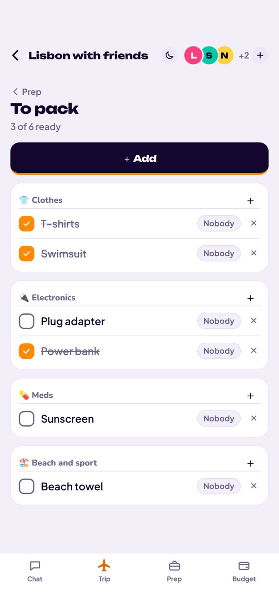The packing list