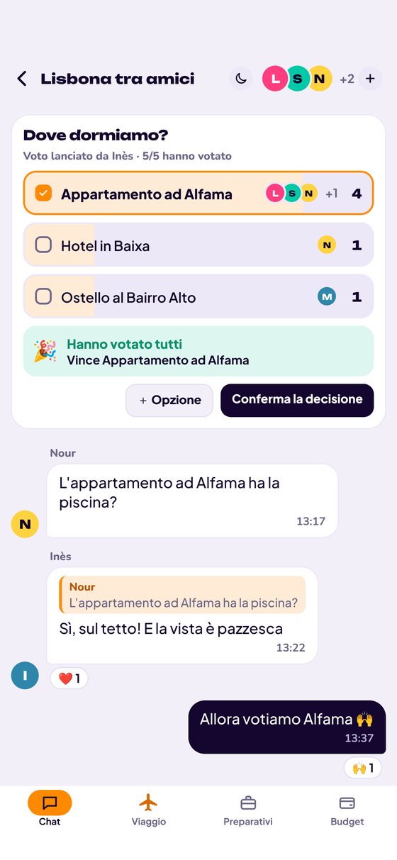 La chat con un voto e una risposta