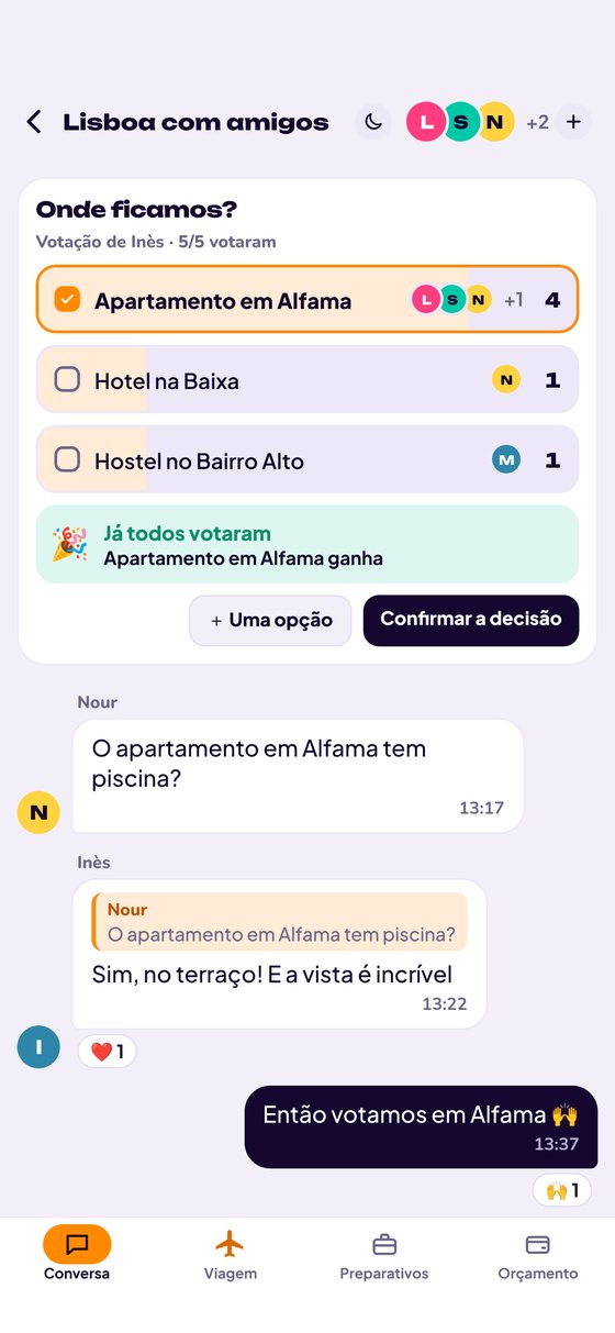A conversa com uma votação e uma resposta