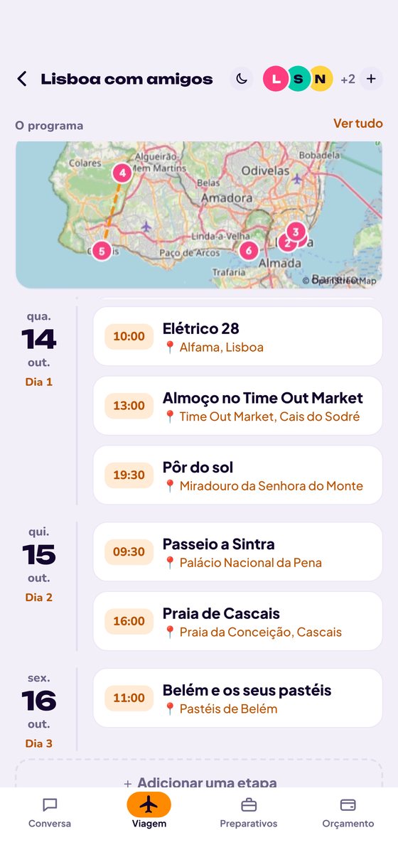 O plano com o mapa