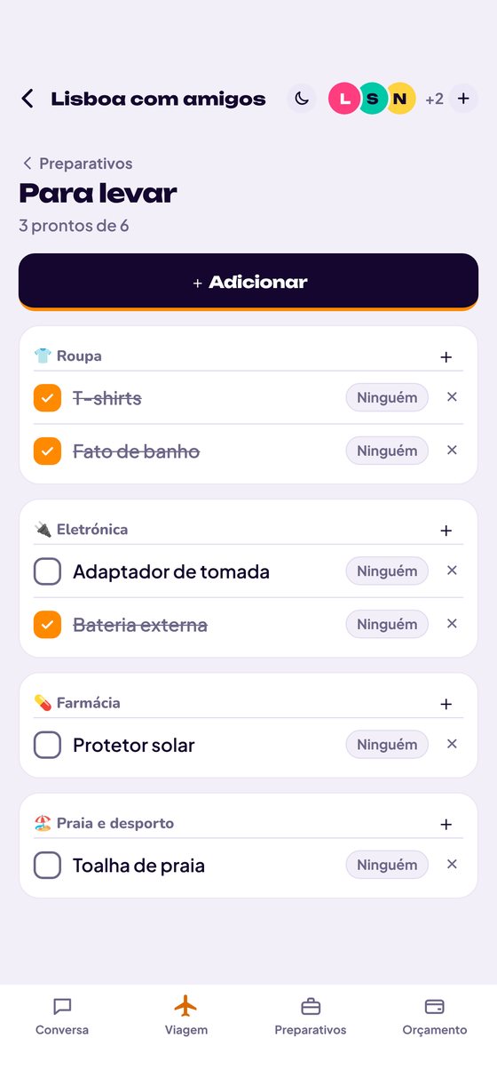 A lista do que levar